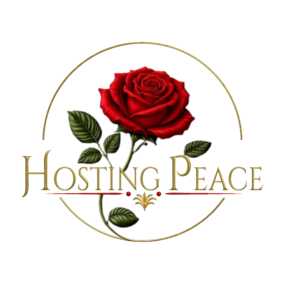 Hosting Peace transparent logo for vacation rental brand San Rafael CA